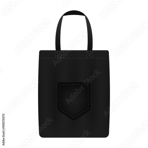 Tote bags with pocket. Fabric, reusable, eco-friendly, shopping, canvas, textile, carry, sustainable, black, red, beige, minimalist, accessory, fashion, simple, practical, branding.