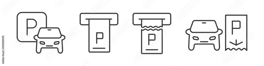 Parking ticket concept. Parking place and parking ticket tear. Vector Parking ticket concept. Parking place and parking ticket tear. Vector