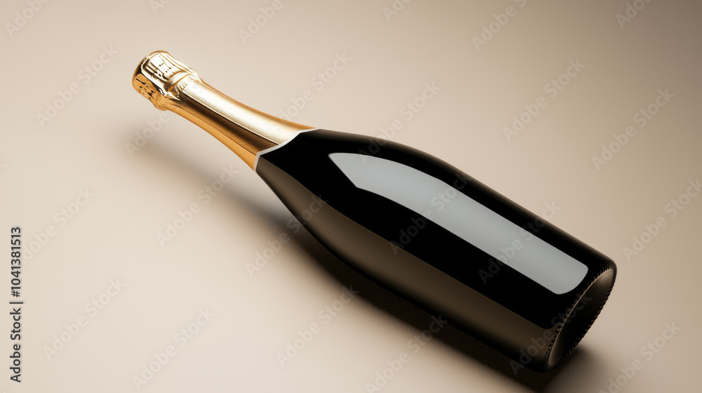 Generative ai illustration of a Celebratory champagne bottle Generative ai illustration of a Celebratory champagne bottle