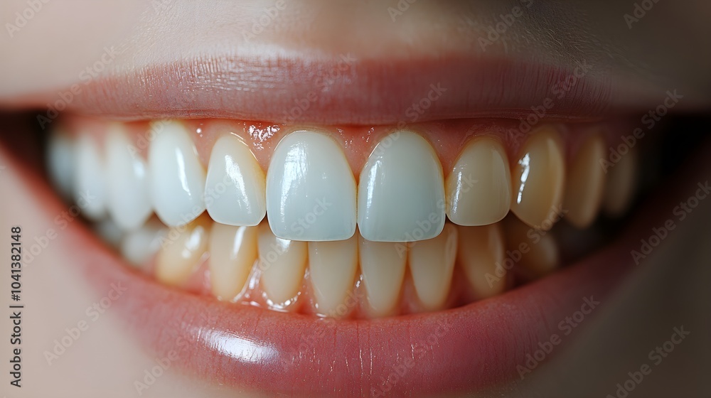 Fototapeta premium Visual infographic explaining teeth whitening, with before-and-after comparisons of tooth color improvement, clean and minimalistic design, Realistic Style, Bright Lighting