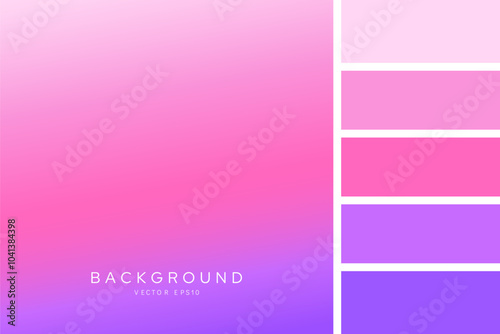 Soft purple pink gradient background with color palette, vector design