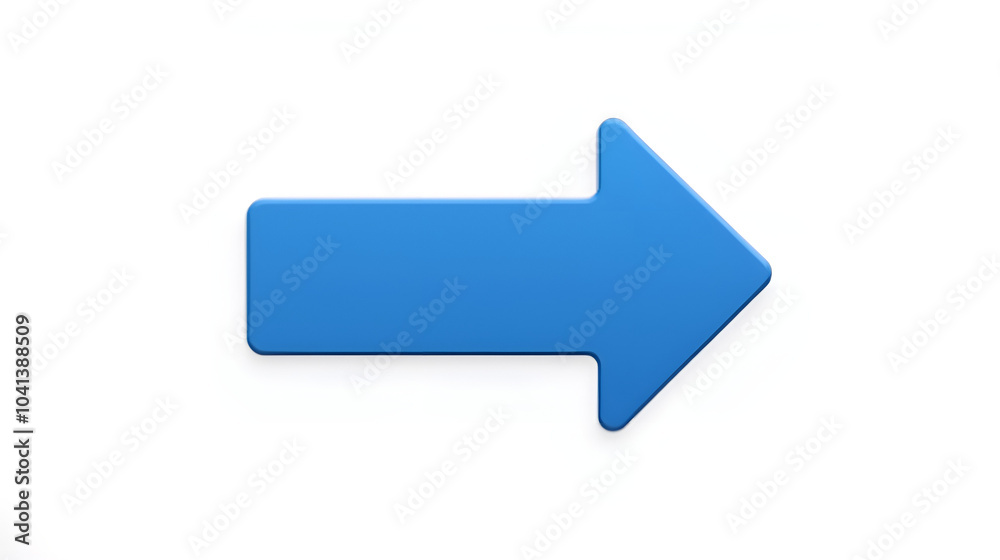 A bright blue arrow pointing to the right, symbolizing direction and movement, displayed on a plain white background, creating a clear and bold visual statement A bright blue arrow pointing to the right, symbolizing direction and movement, displayed on a plain white background, creating a clear and bold visual statement