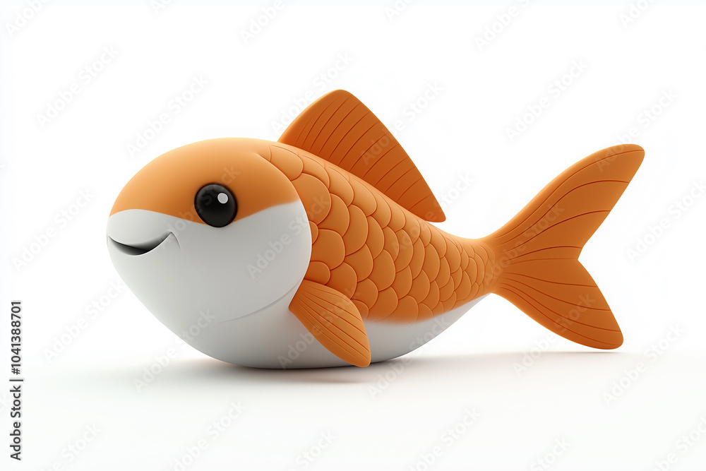 Beautiful plasticine fish isolated on white background Beautiful plasticine fish isolated on white background