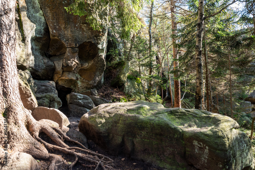 Skull rock formation in the Stołowe Mountains, Poland Skull rock formation in the Stołowe Mountains, Poland