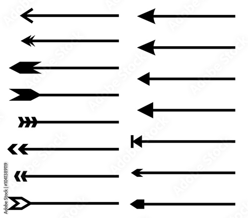 set of black and white arrows