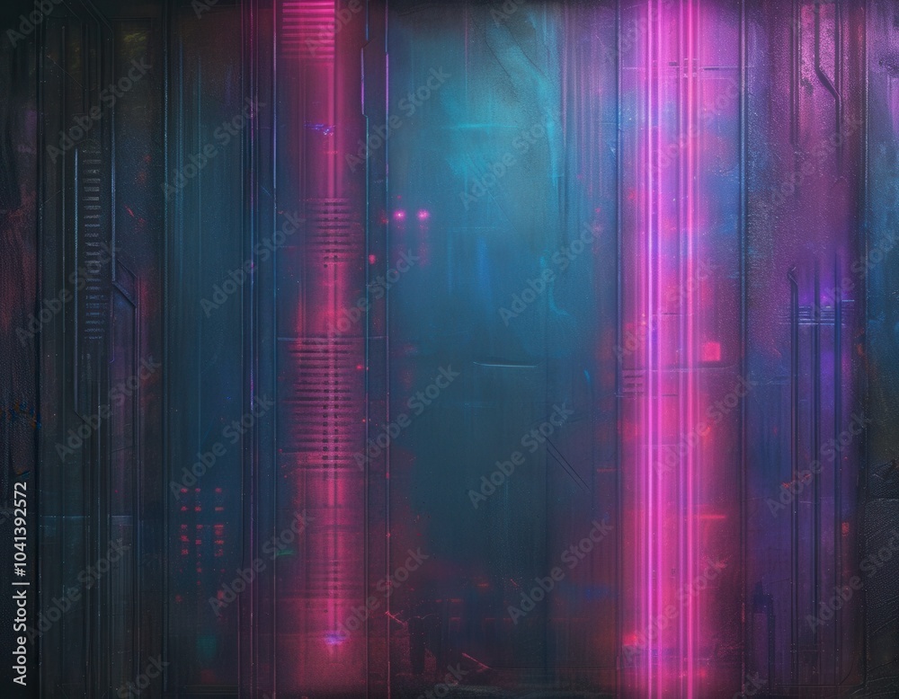 Cyberpunk grunge background with gritty textures and neon accents Cyberpunk grunge background with gritty textures and neon accents