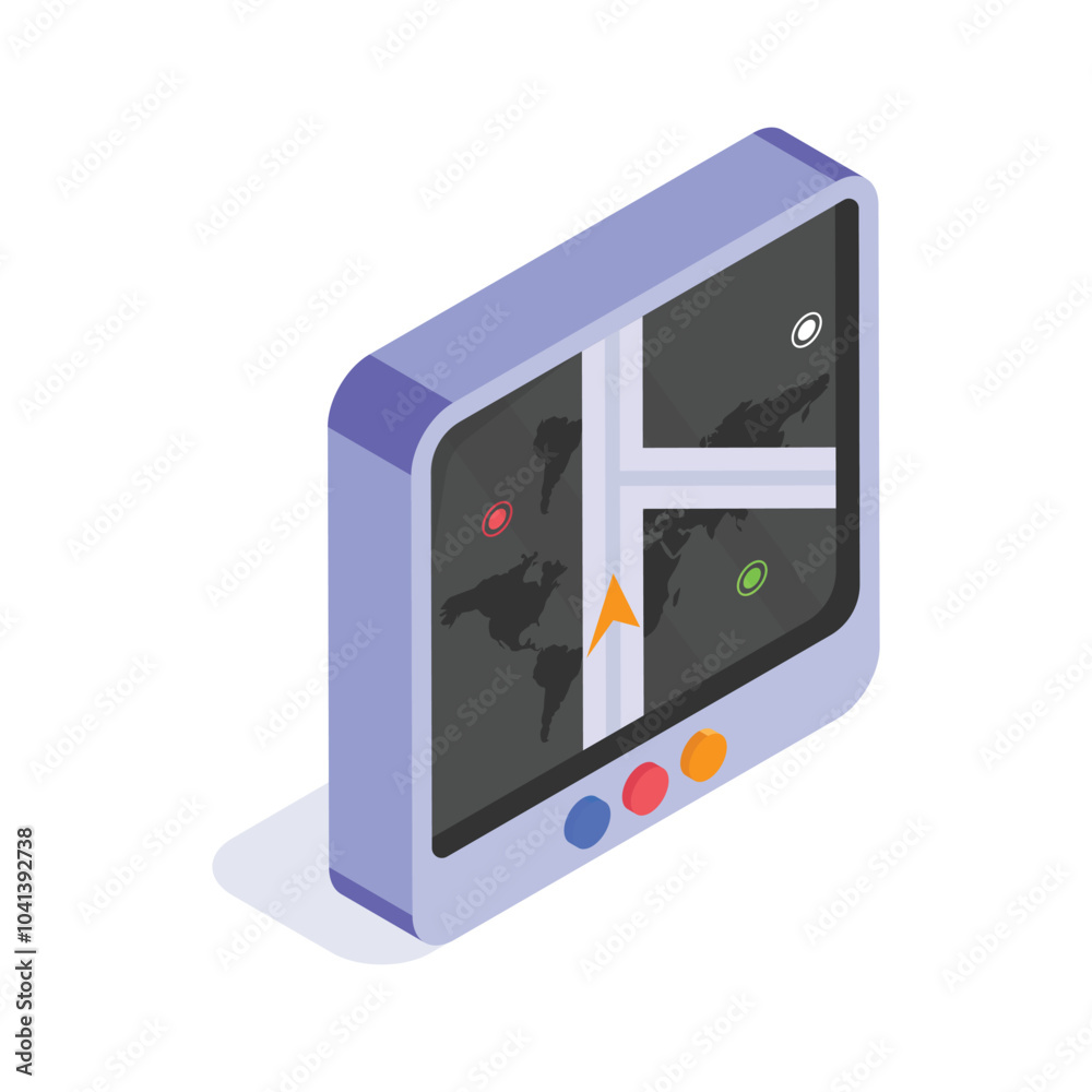 An amazing icon of gps device in isometric style An amazing icon of gps device in isometric style