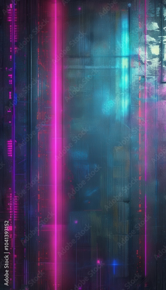 Cyberpunk grunge background with gritty textures and neon accents Cyberpunk grunge background with gritty textures and neon accents