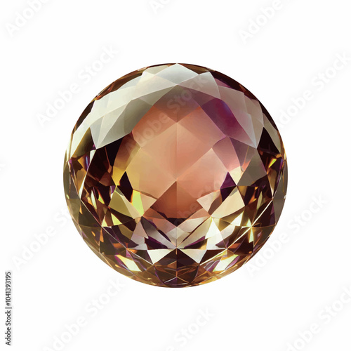 A luxurious gemstone sphere radiating brown and gold brilliance.