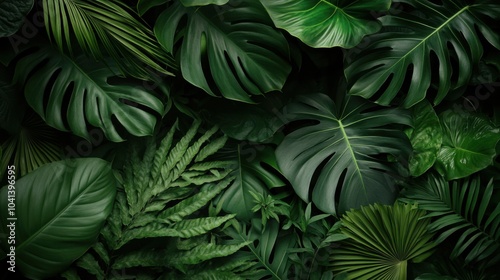 Tropical Vines and Lianas in Lush Green Background