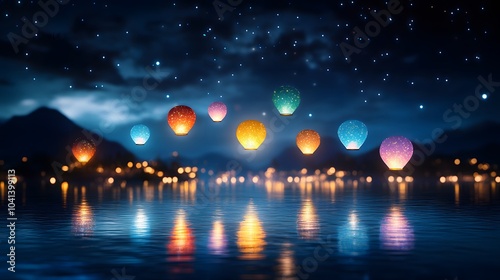 Colorful night balloons