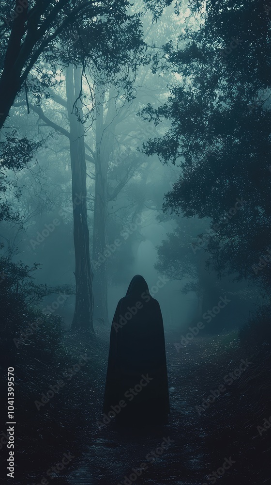 Mysterious Cloaked Figure in Shadows Mysterious Cloaked Figure in Shadows