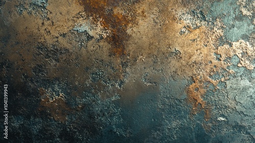 Abstract Textured Wall with Rust and Patina Finish