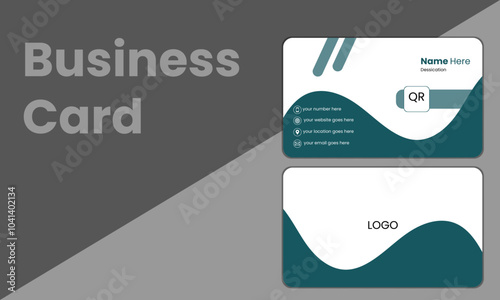 business card design. brush or grunge business card design . abstract green business card design