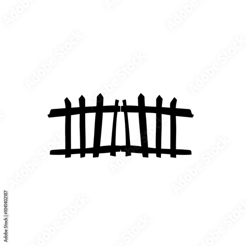 spooky Halloween fence silhouette