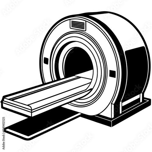 CT scanner silhouette 
 for ill human