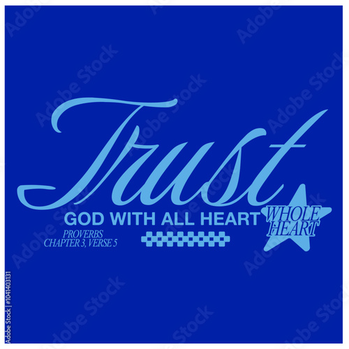 trust god Christian religion bible verses t shirt design template