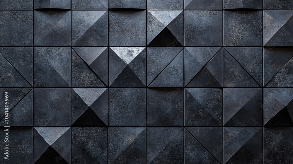 Abstract Monochrome Triangular Mosaic: A Study in Depth and Dimension Abstract Monochrome Triangular Mosaic: A Study in Depth and Dimension