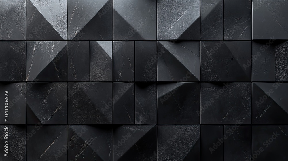 Fototapeta premium Abstract Monochrome Triangular Mosaic: A Study in Depth and Dimension