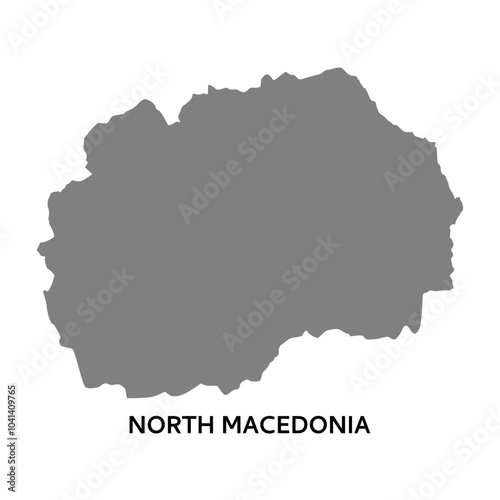 Simple map of north macedonia. Stylized minimal line design. map vector	 photo