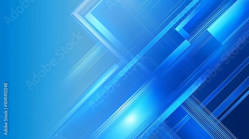 Contemporary Abstract Design with Blue Lines and Shapes