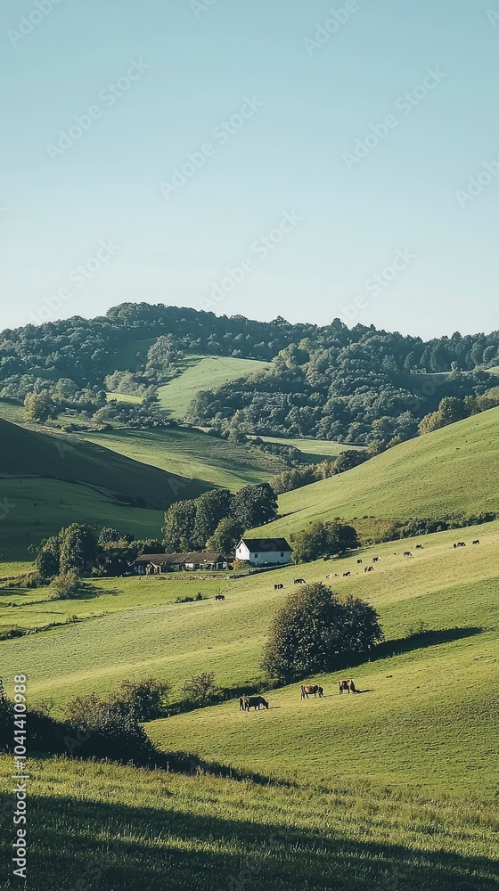 Naklejka premium Serene Summer Countryside Landscape