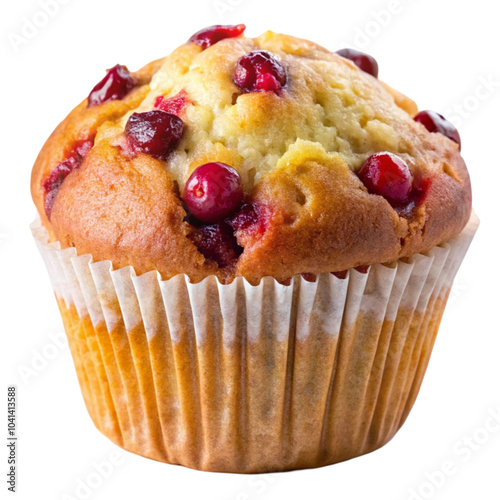 Plakat Cranberry muffin Isolated white background