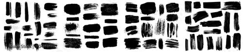 Rough edged black box. Brush background. Set of handwritten lines. Text dividers.
