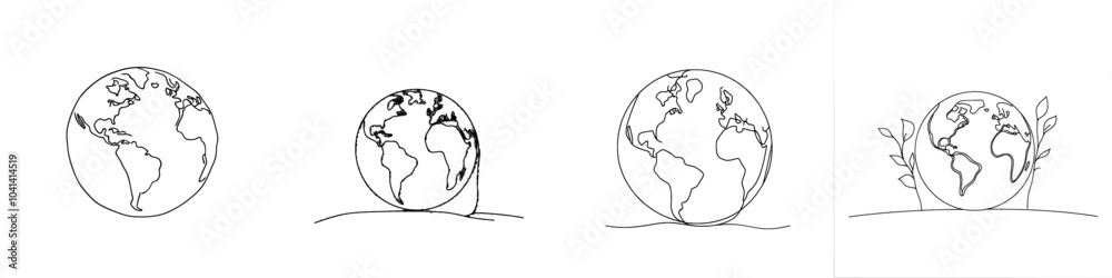 World style in one line. Simple minimalism in a modern style. World style in one line. Simple minimalism in a modern style.
