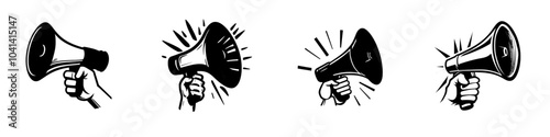 Hand-drawn speaker isolated illustration suitable for announcements, broadcasts, hot news, and other messages