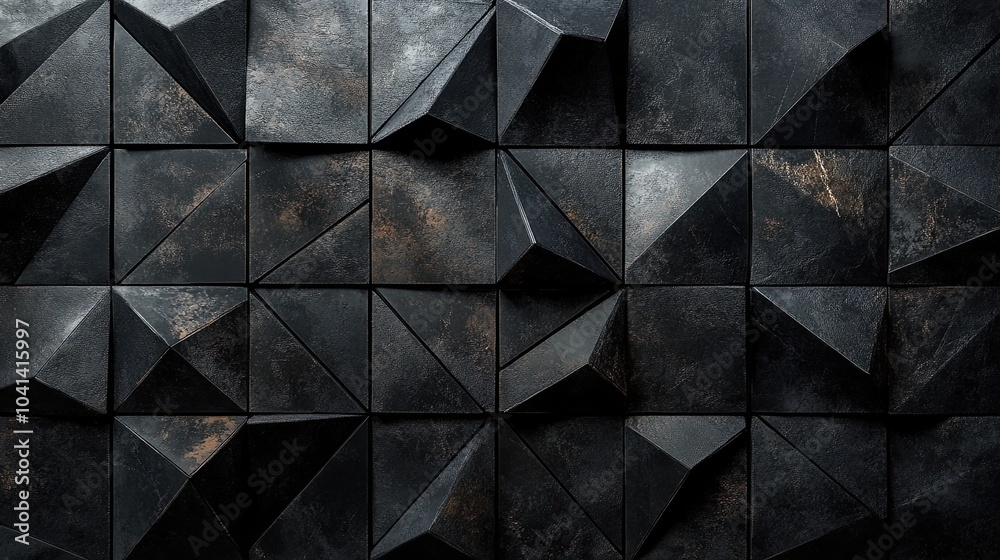 Abstract Monochrome Triangular Mosaic: A Study in Depth and Dimension Abstract Monochrome Triangular Mosaic: A Study in Depth and Dimension