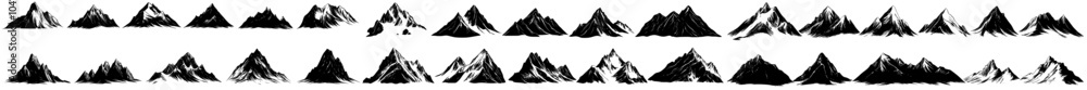 A modern mountain icon set. A hiking and camping sign collection. A modern mountain icon set. A hiking and camping sign collection.