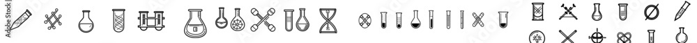 An icon set to represent chemical labs. A collection of laboratory illustration signs for chemistry and biotechnology. An icon set to represent chemical labs. A collection of laboratory illustration signs for chemistry and biotechnology.