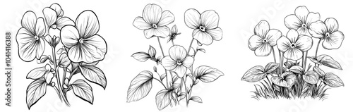 The outline of buckwheat is made in retro style with flowers and seeds. A modern illustration of a botanical hand-drawn illustration isolated on white is depicted.