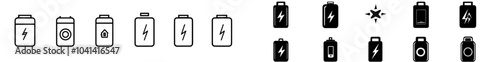Modern battery charge icon. Illustration of a battery indication symbol. Accumulator symbol.