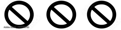 Set of red and black stop signs. Collection of warning signs. Entry forbidden symbol.