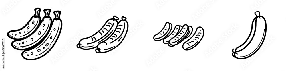 Modern sausage icon. Semi-finished logo or symbol. Modern sausage icon. Semi-finished logo or symbol.