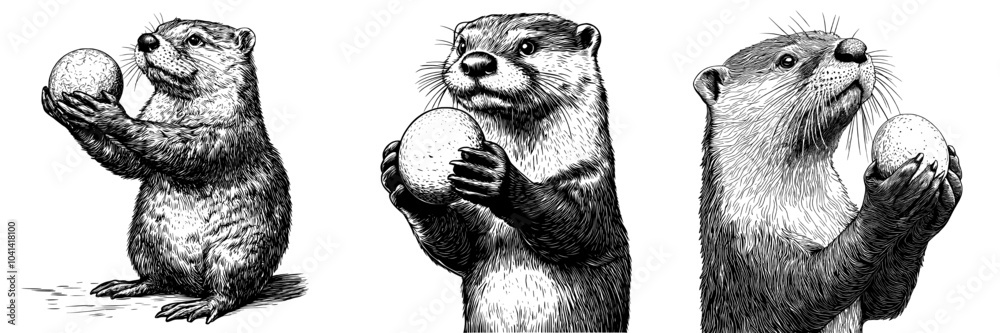 The groundhog holds a cookie, a fun cute drawing that depicts a marmot