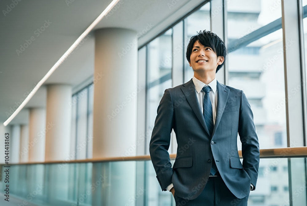 若い男性会社員　AI