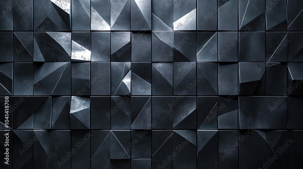 Abstract Monochrome Triangular Mosaic: A Study in Depth and Dimension Abstract Monochrome Triangular Mosaic: A Study in Depth and Dimension