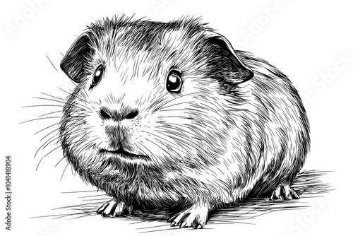 The sketch of a guinea pig is a modern illustration.