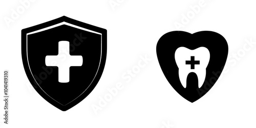 Icon logo design for dental insurance company. EPS 10 modern illustration.