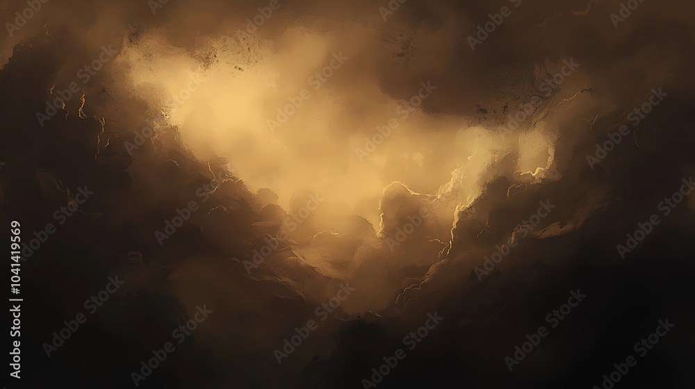 Fototapeta premium A dark brown sky filled with threatening storm clouds, giving off an ominous and eerie feeling.