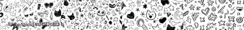 Chalk scribble doodle elements set for posters, social media. Handwritten crayon doodles. Hand drawn marker sketch with brush grunge texture. Modern illustration of kids or teens sketching with