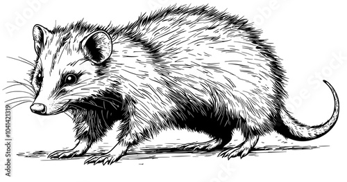 Illustration of agouti standing sideways on a transparent background