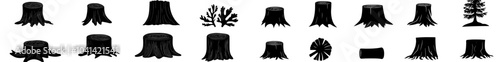 The Stump icon modern set. The Tree Stub illustration sign collection. The Wood symbol.