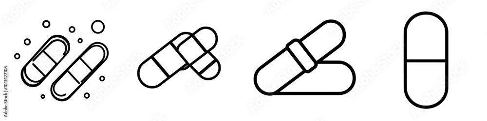 The medicine tablet icon line is a modern design illustration template in a trendy style. The medicine tablet icon line is a modern design illustration template in a trendy style.
