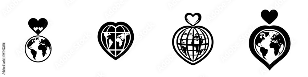The world loves you icon modern illustration template The world loves you icon modern illustration template