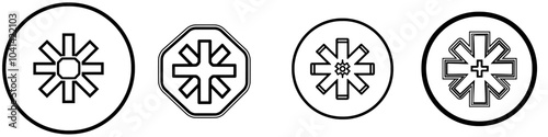 The paramedic icon line is a modern illustration template.