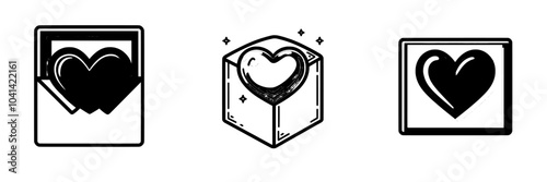 The charity love gift box icon is a modern design illustration template